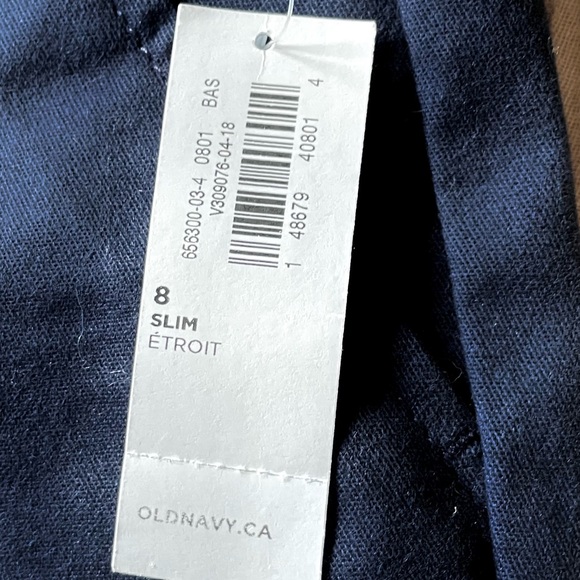 8 NWT Boot Cut Slim Fit Flat Front Chinos Uniform Pants, Cotton, Classic Navy - Picture 13 of 14